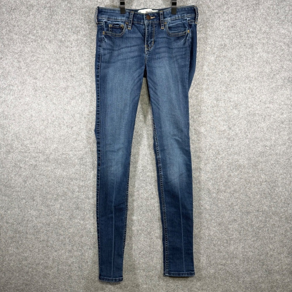 Hollister Super Skinny Jeans Women 0R W24 L31 Dark Wash Low Rise Stretch Denim - Picture 1 of 10
